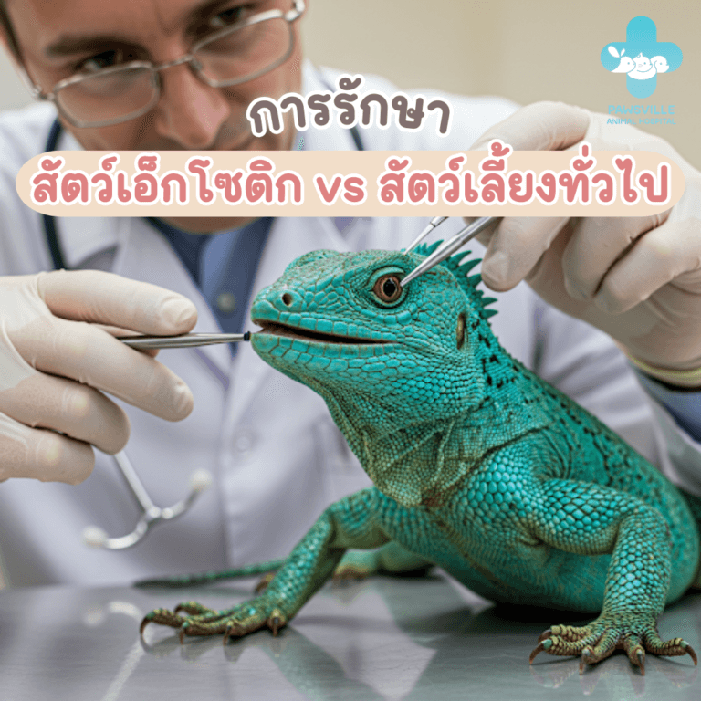การรักษาสัตว์เอ็กโซติกกับ สัตว์เลี้ยงทั่วไป